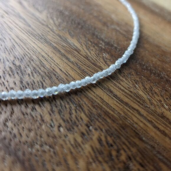 Beaded choker mini beads gemstone necklace bracelet white NWT - Picture 5 of 6